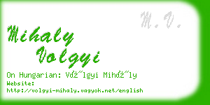mihaly volgyi business card